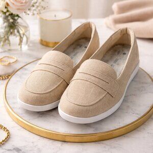 Clarks Beige Slip-On Shoes – Size 8.5